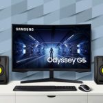 선명하게 표시된 삼성의 오디세이 G5 모니터 제품